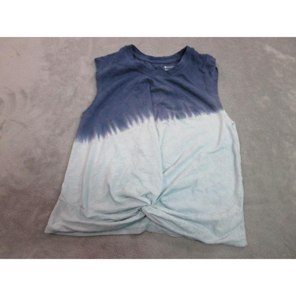 Zella Tank Top Womens‎ Small Blue White Ombre Colorblock Twist Front Sleeveless